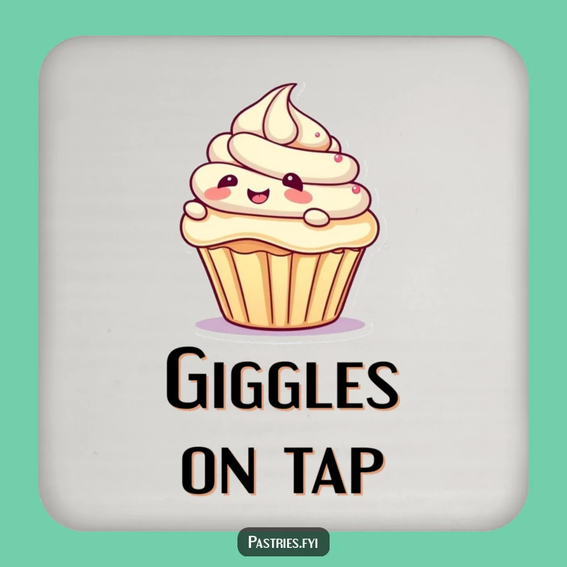 Funny Giggling Cupcake Coasters - Protect Surfaces with Sweet Humor