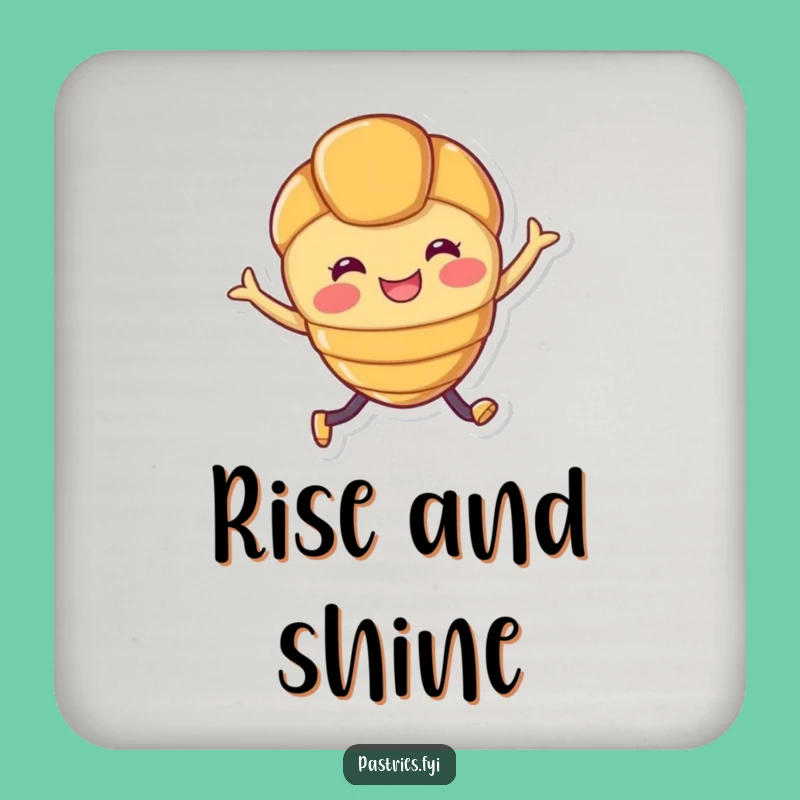 Funny Croissant Drink Coaster: Protect Surfaces with a Leaping Pastry