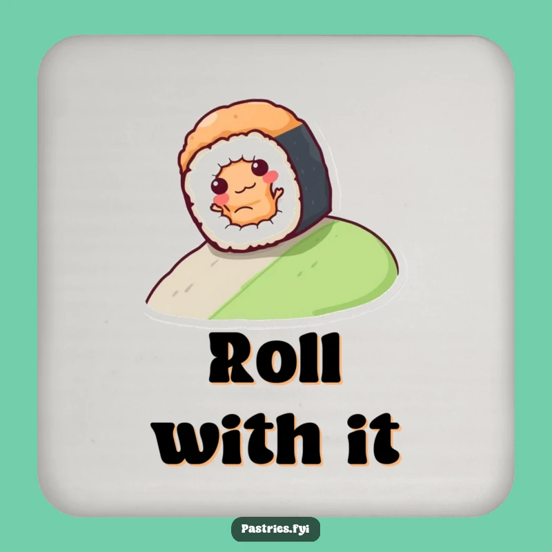 Funny Sushi Roll Drink Coaster: Protect Surfaces with Hilarious Rolling Character
