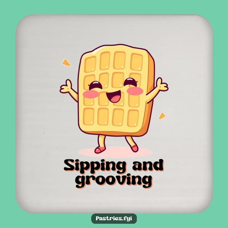 Funny Dancing Waffle Coaster: Protect Your Surfaces with Sweetness!