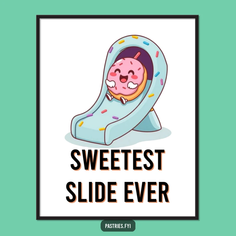 Funny Donut Poster: Giggling Sweetness, Wall Art That’s a Funny Gift!