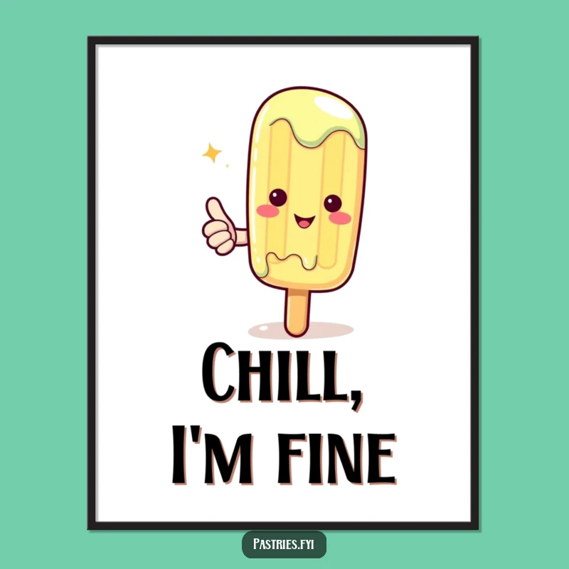 Funny Kawaii Popsicle Thumbs Up Poster: Sweet Wall Art!