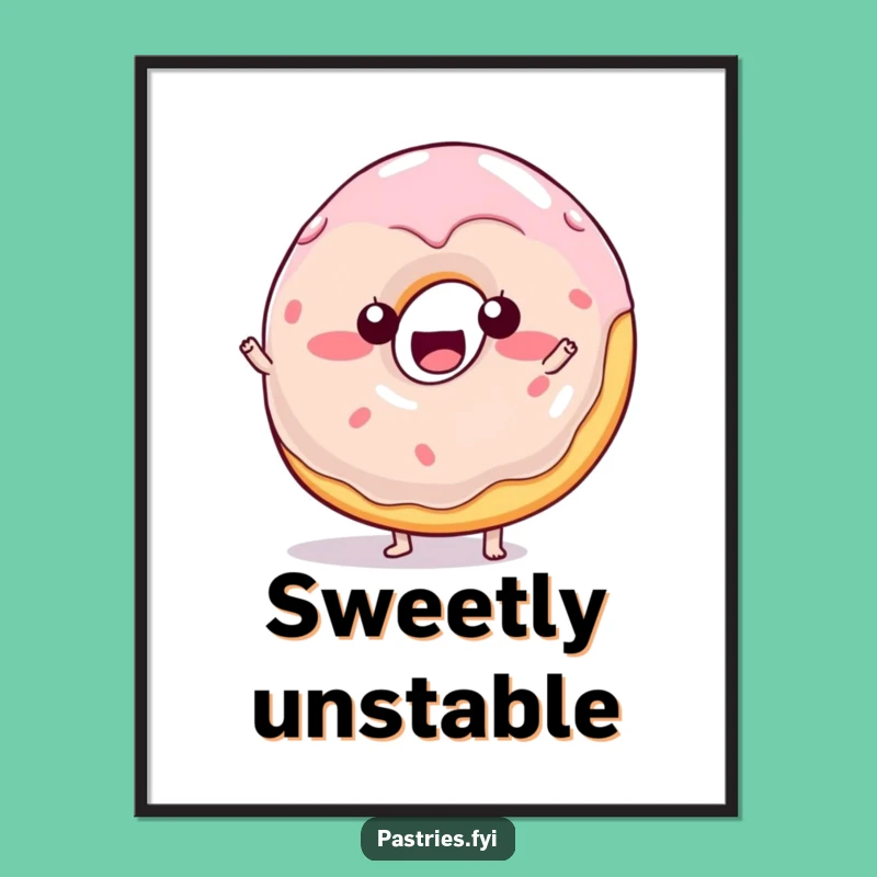 Funny Wobbly Donut Poster: Playful Jelly Character Art for a Sweet, Hilarious Decor Piece
