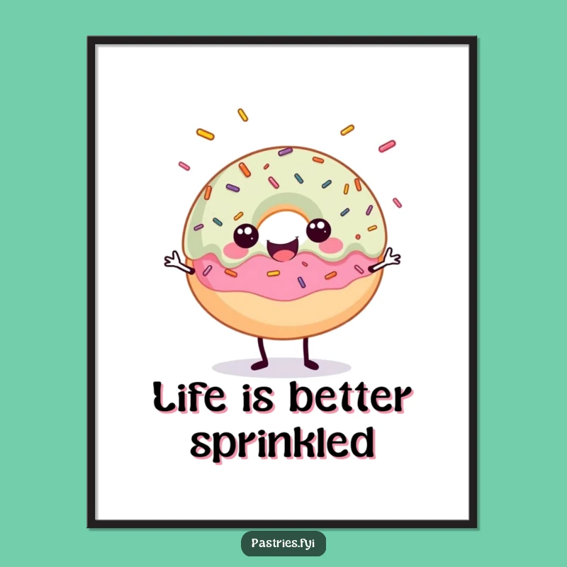 Wall Art of Sweetness: Funny Donut Sprinkle Juggling Poster