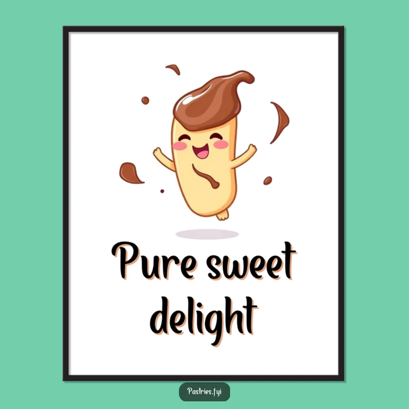 Funny Churro Twirling Chocolate Poster: Add Sweetness to Your Walls