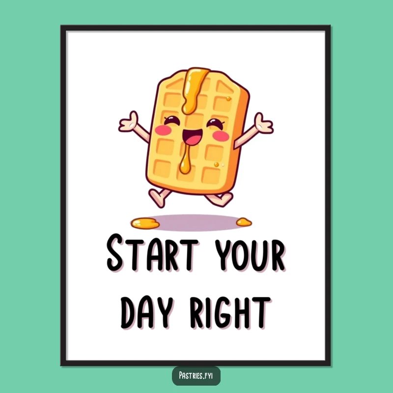 Funny Waffle Jumping Jack Poster: Energetic Wall Art and Gift
