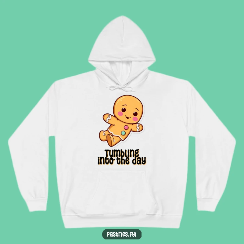 Cozy Funny Rolling Gingerbread Man Hoodie - Warm & Festive Gift