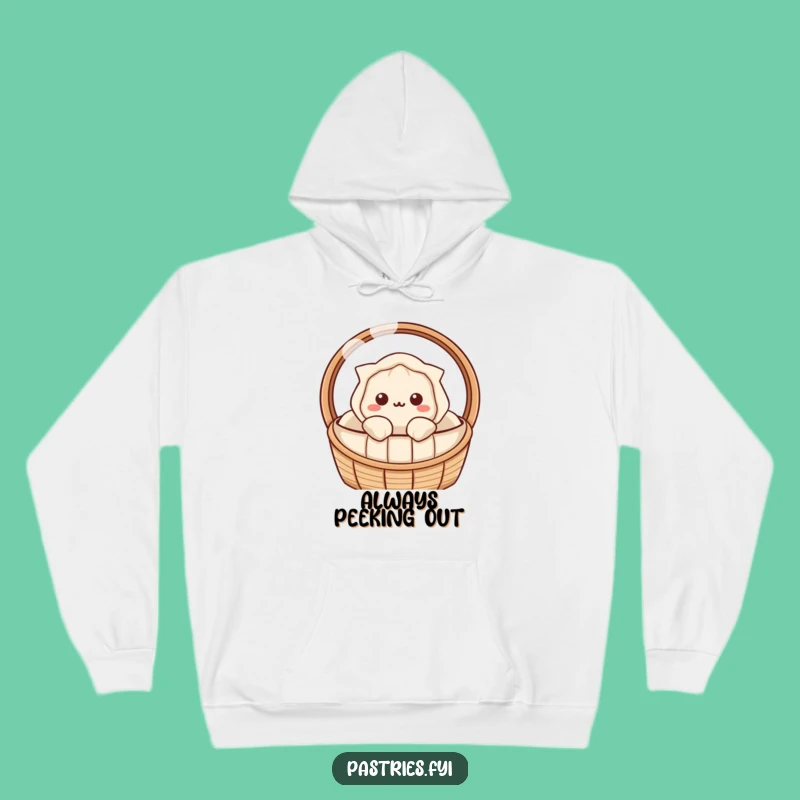 Funny Dumpling Curiosity Hoodie: Warm Kawaii Comfort with a Peek