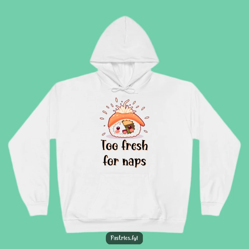 Funny Sushi Excitement Hoodie: Cozy Flying Rice Warm Funny Gift