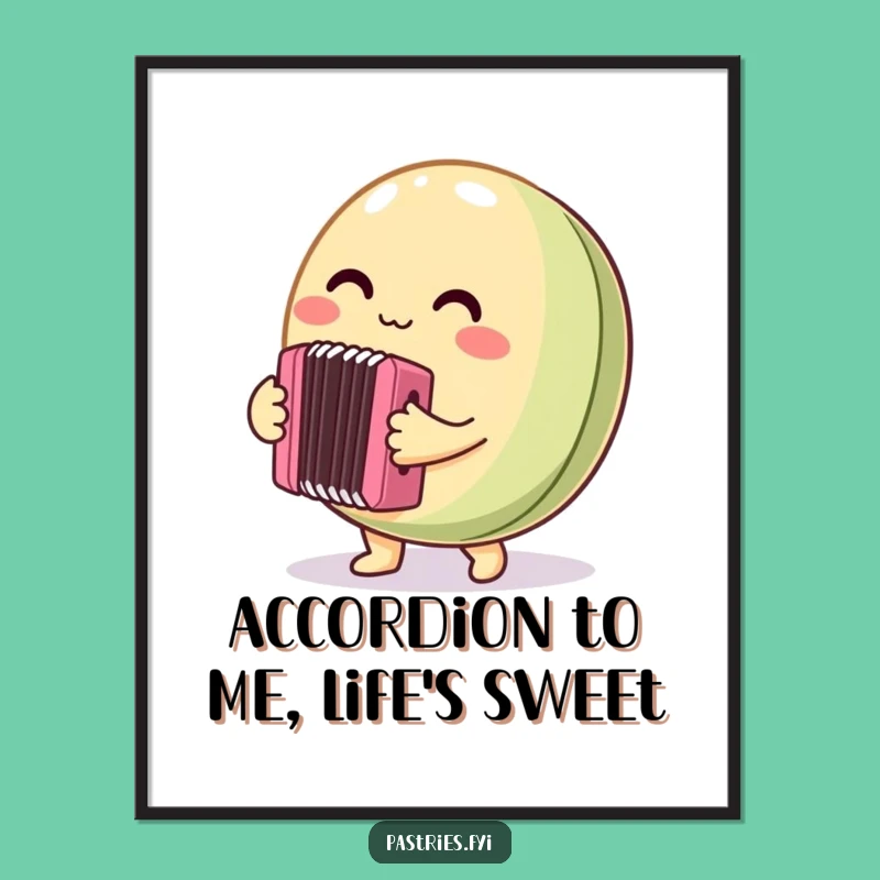 Free Printable Macaron Wall Art: Musical Treat Downloadable Decor Art