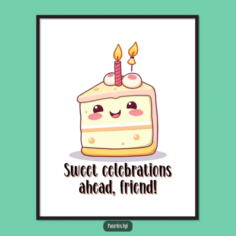 Festive Free Printable Wall Art: Happy Cake Glow, Downloadable Sweet Decor!