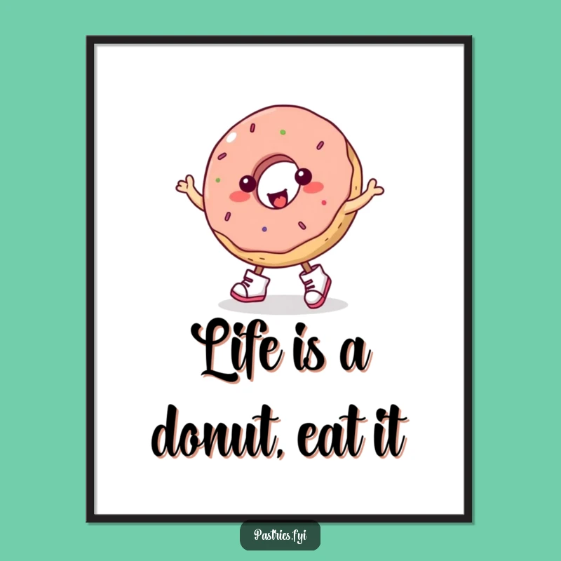 Free Printable Wall Art: Dancing Donut with Boots, Whimsical Downloadable Decor for Food Lovers