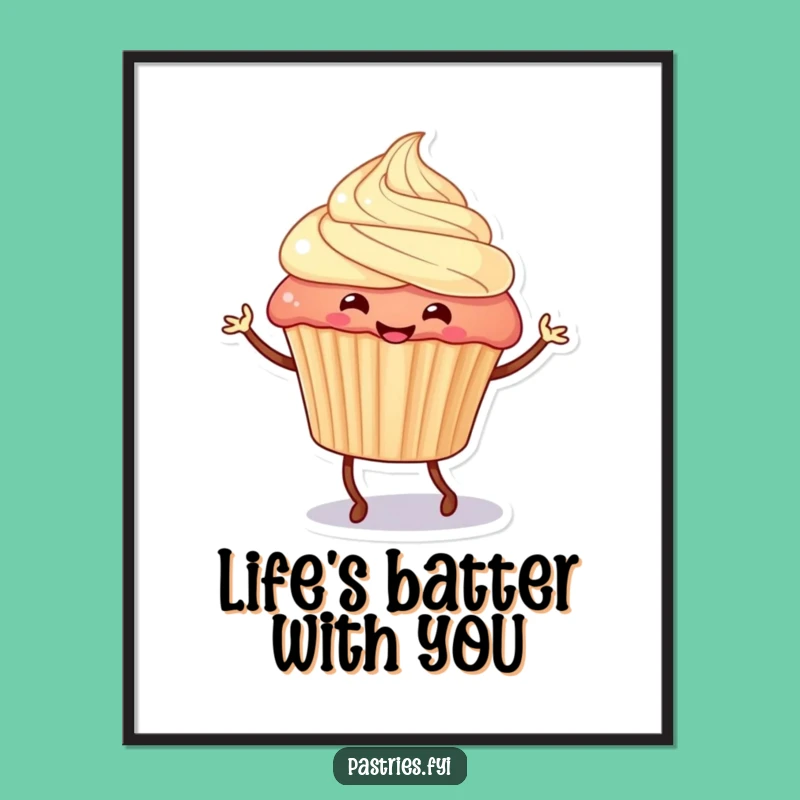 Free Printable Wall Art: Jigging Cupcake Decor Adds Funny Vibes, Downloadable Art Gift