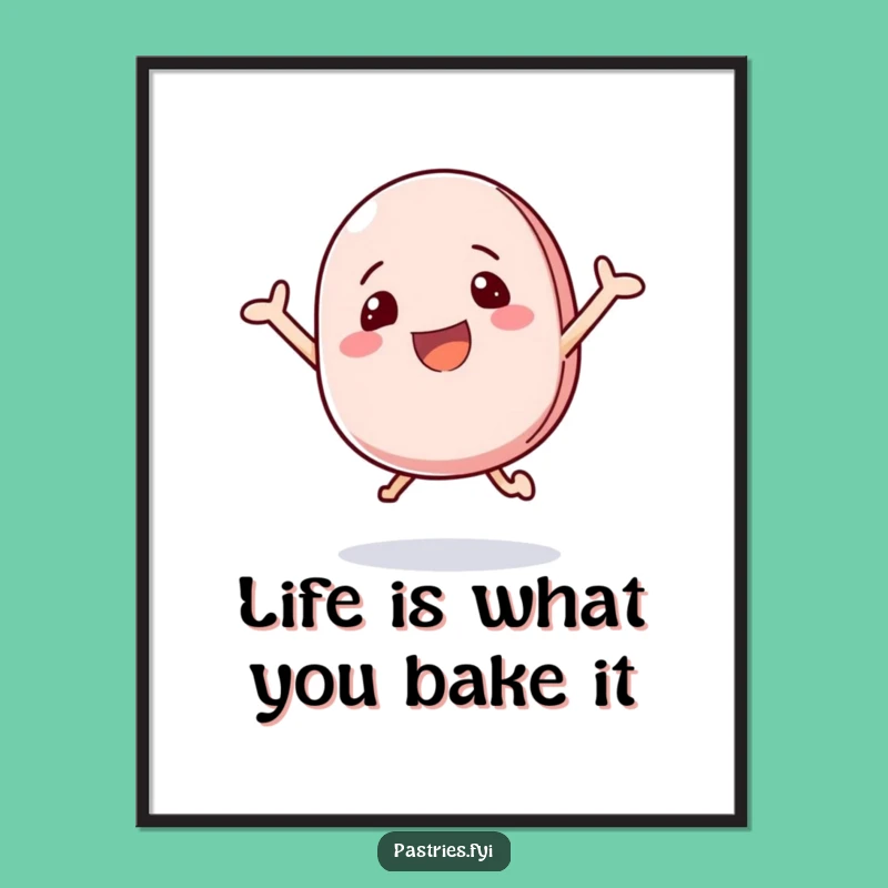 Funny Free Printable Wall Art: Bouncing Macaron, Cheerful Downloadable Decor!