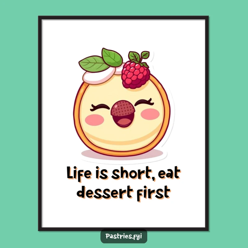 Funny Free Printable Wall Art: Winking Tart Character, Quirky Downloadable Decor for Your Space