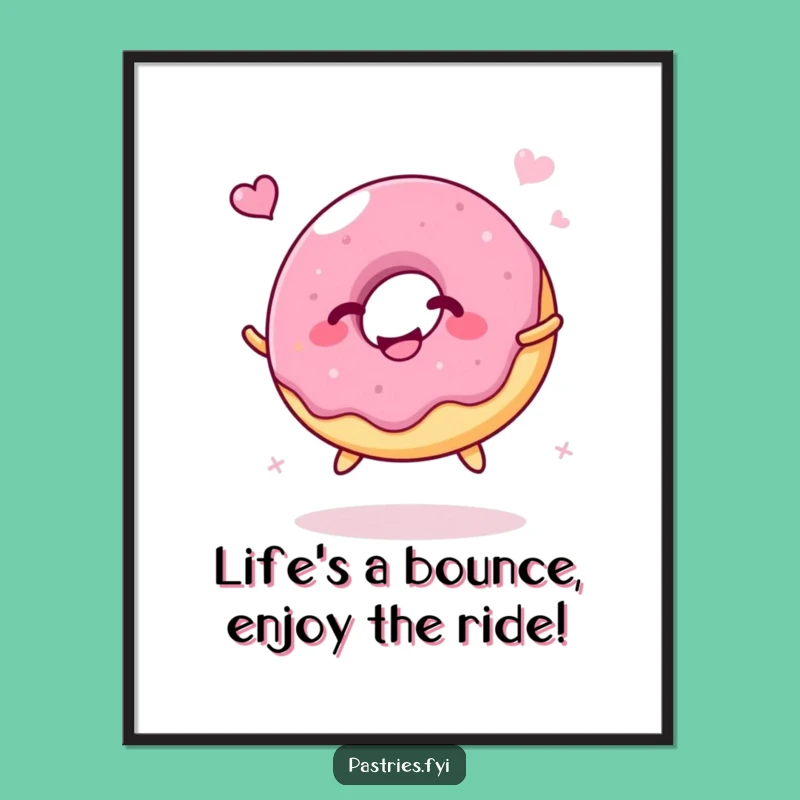 Free Printable Wall Art: Bouncing Donut Fun, Cheerful Downloadable Art for Lively Spaces