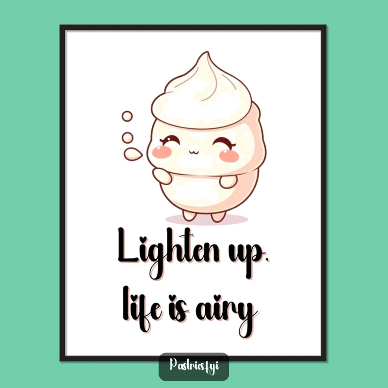 Free Printable Wall Art: Shy Meringue's Gentle Puff Downloadable Decor for Sweet Spaces