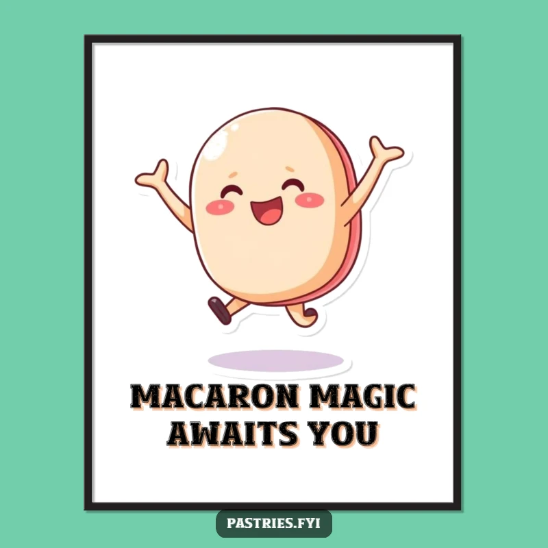 Free Printable Happy Macaron Wall Art Joyful Leaping Downloadable Decor Gift