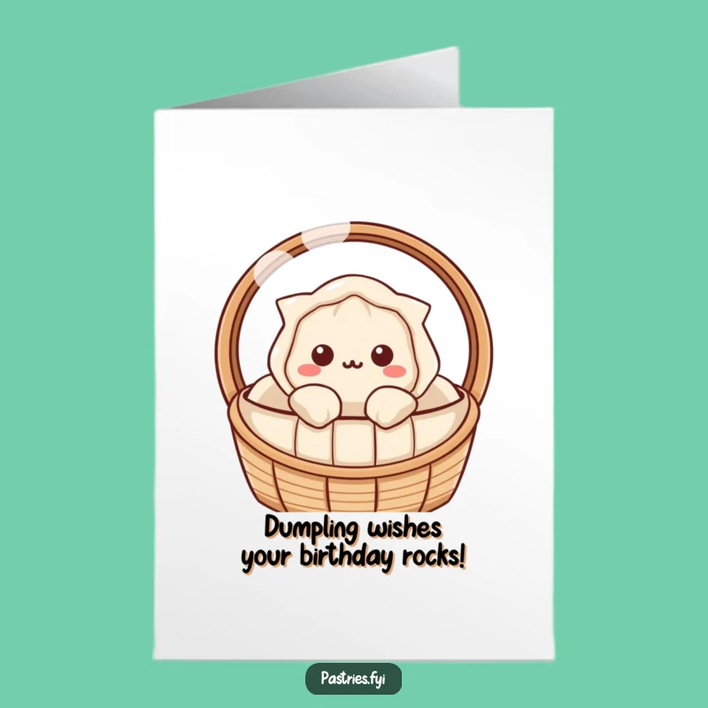 Cute Free Printable Birthday Card: Curious Dumpling Surprise, Downloadable Fun Gift!