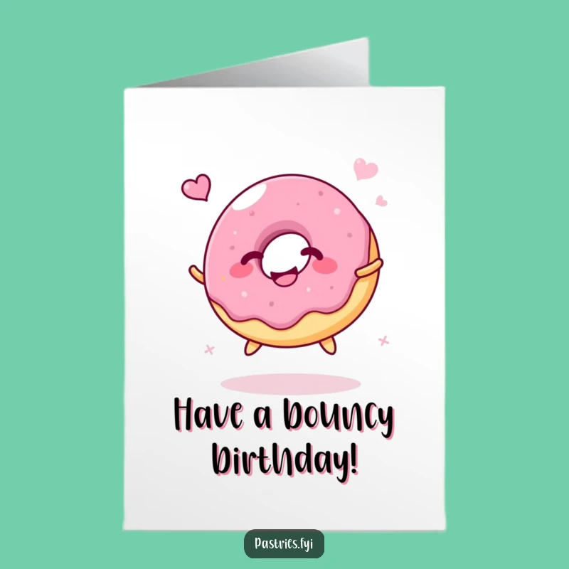 Free Printable Funny Birthday Card: Bouncing Jelly Donut Balloon, Fun Downloadable Gift