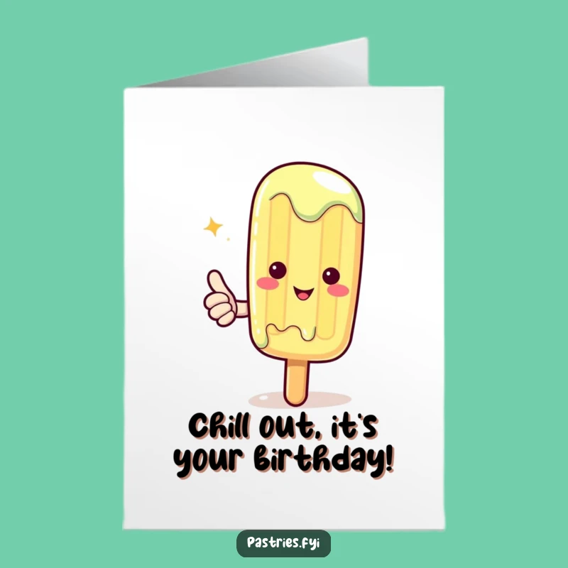Free Printable Kawaii Popsicle Birthday Card: Cool Thumbs Up Fun!