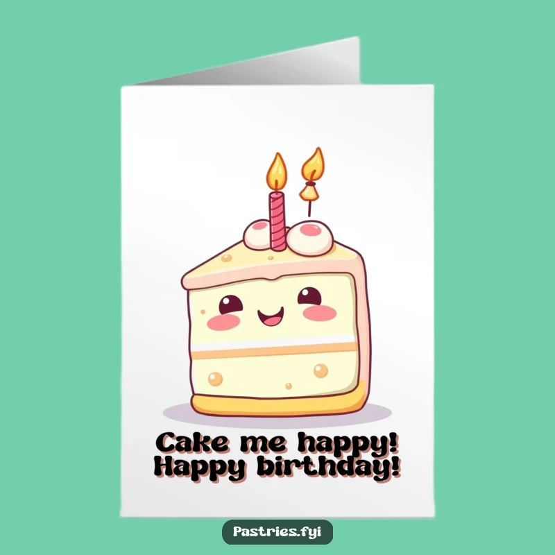 Joyful Free Printable Birthday Card: Happy Cake Wish, Downloadable Celebration Gift!