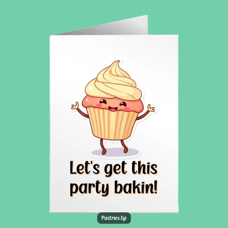 Free Printable Birthday Card: Funny Jigging Cupcake for a Hilarious Downloadable Gift