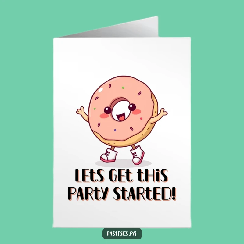Free Printable Birthday Card: Dancing Donut in Boots, Hilarious Downloadable Gift for Fun
