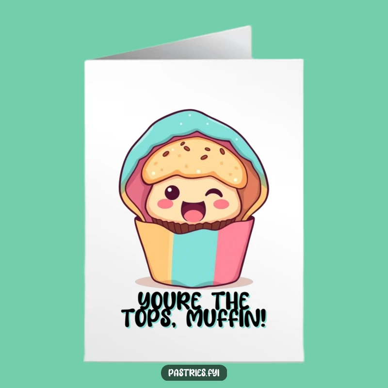 Free Printable Congratulations Card: Excited Muffin Funny Downloadable Winner