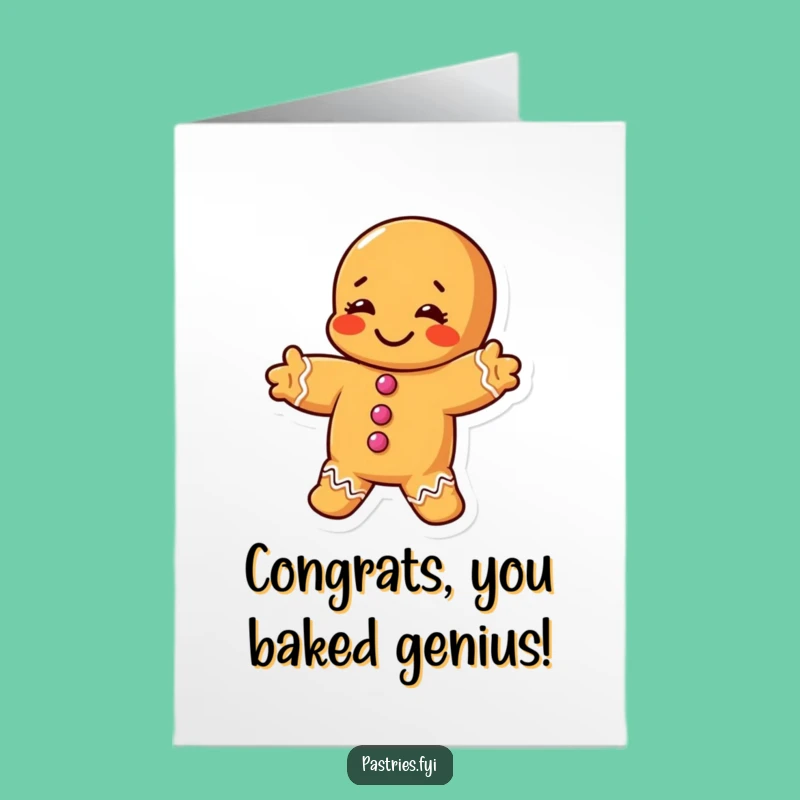 Free Printable Congratulations Card: Gingerbread Stretch - Funny Downloadable Gift for Achievements
