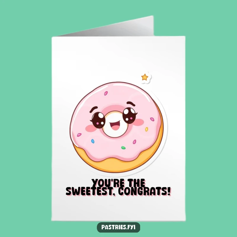 Free Printable Donut Congratulations Card: Spinning Joy Downloadable for Sweet Success