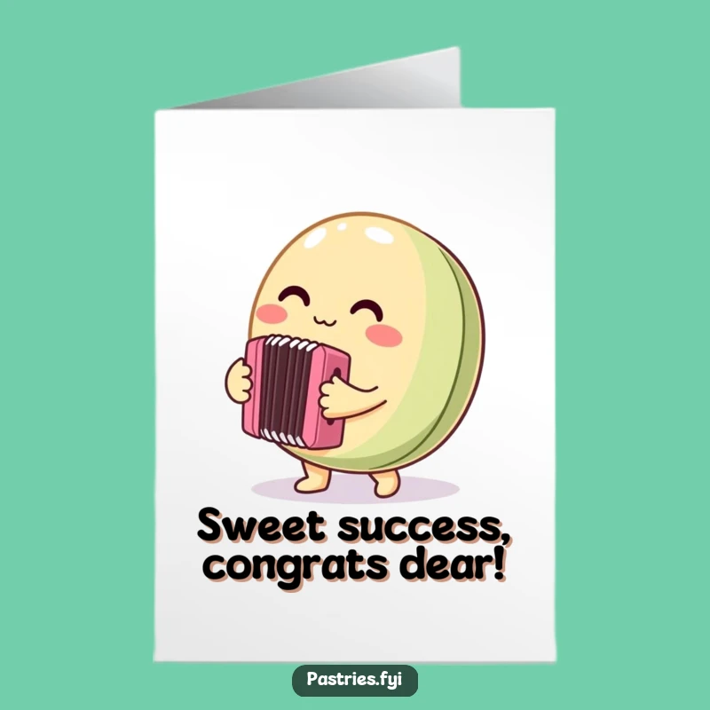 Free Printable Macaron Congrats Card: Festive Tunes Downloadable Celebration