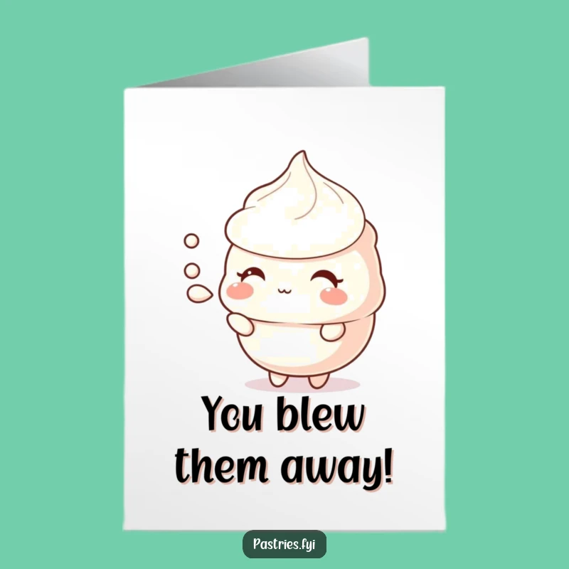 Free Printable Congrats Card: Meringue's Soft Puff Downloadable Gift for Gentle Cheers