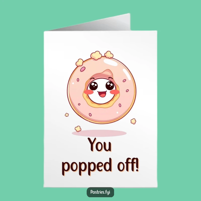 Free Printable Congrats Card: Donut Hole Pop, Downloadable Success Art