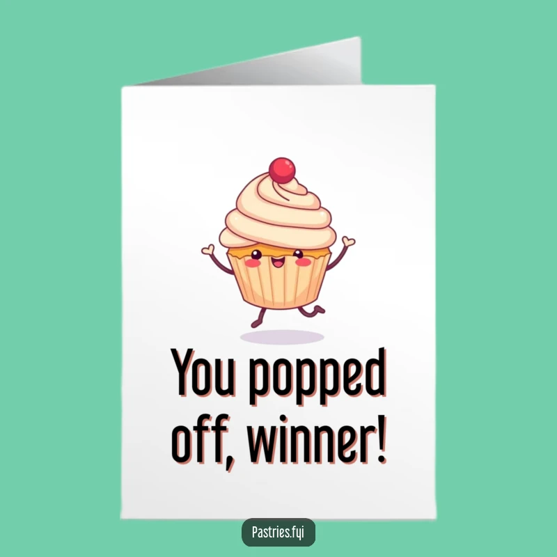 Free Printable Congratulations Card: Cupcake Hop, Sweet Downloadable for Cheerful Achievements