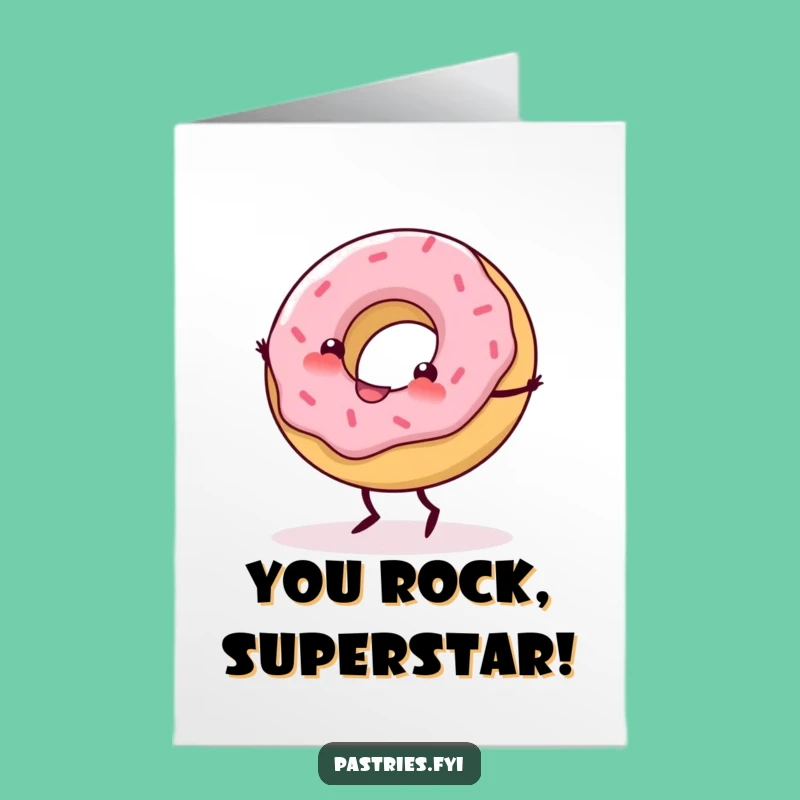 Free Printable Congratulations Card: Cartwheeling Donut, A Joyful Downloadable Gift