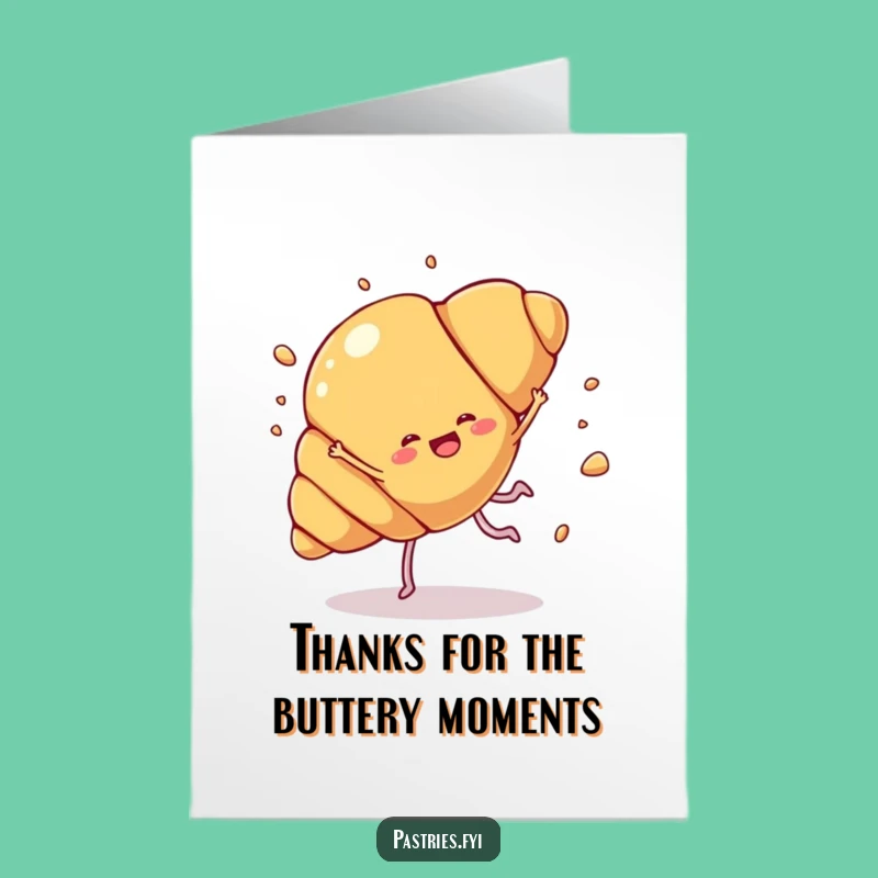 Free Printable Croissant Thank You Card: Flaky Gratitude Downloadable Gift