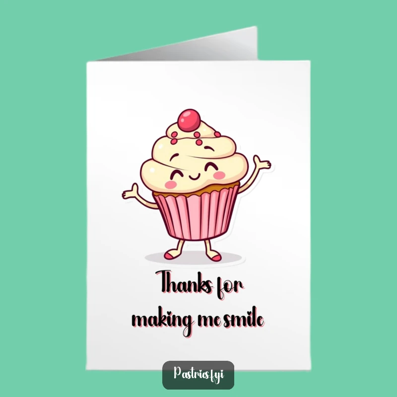 Free Printable Cupcake Thank You Card, Funny Jig Gratitude, Downloadable & Easy Print at Home