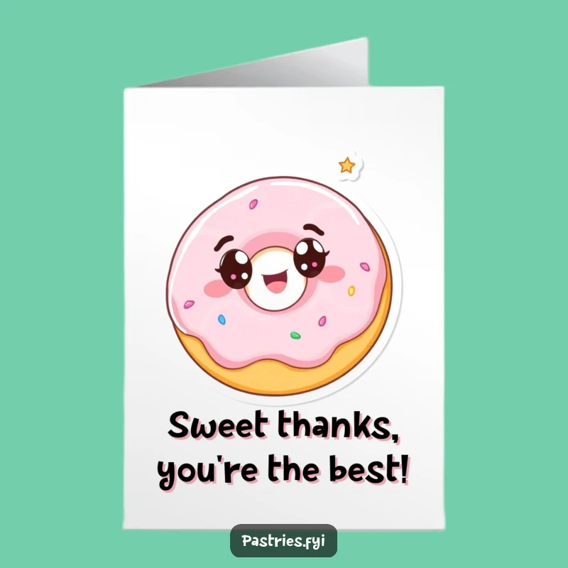 Free Printable Donut Thank You Card: Spinning Gratitude Downloadable for a Sweet Thank You