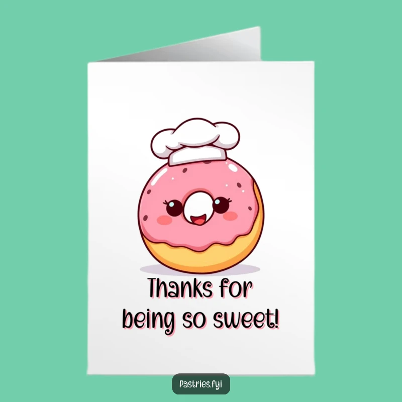 Free Printable Thank You Card: Chef Donut for a Sweet & Funny Downloadable Gift