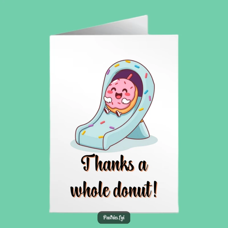 Free Printable Thank You Card: Giggling Donut Gratitude, Ideal Downloadable Gift for Sweet Thanks