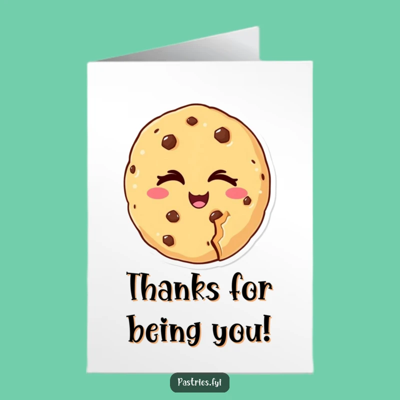 Free Printable Thank You Card: Winking Cookie Bite Funny Downloadable Gift