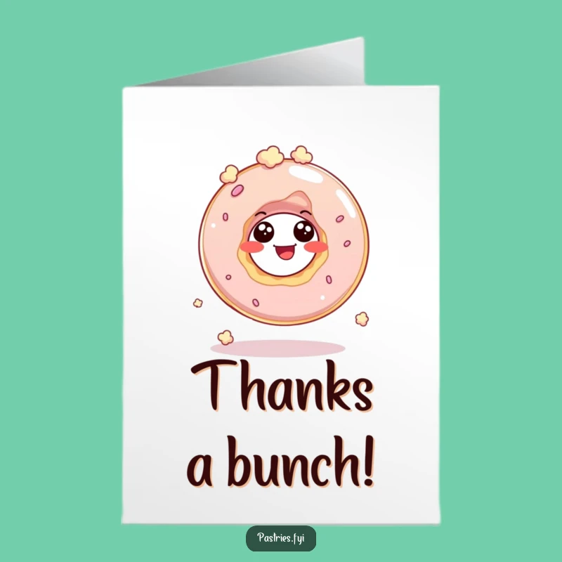 Free Printable Thank You Card: Donut Hole Popcorn Bounce, Humorous Digital