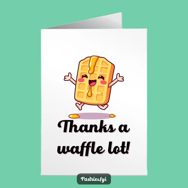 Free Printable Waffle Jack Card: Dripping Thank You Downloadable Gift for Gratitude