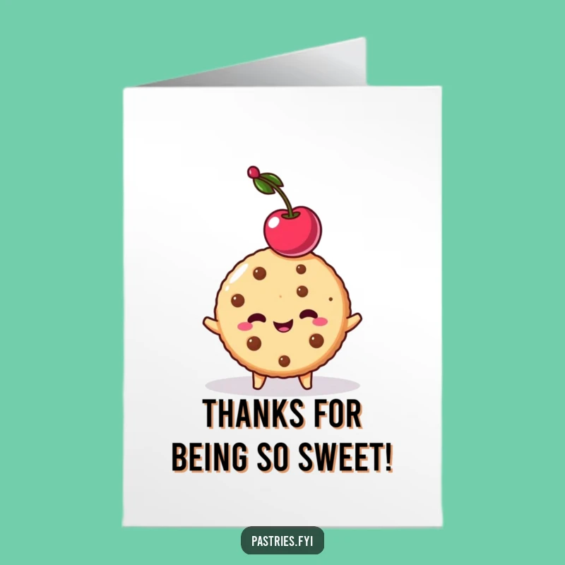 Free Printable Thank You Card: Grateful Cookie Cherry Balance, Funny Downloadable Gift