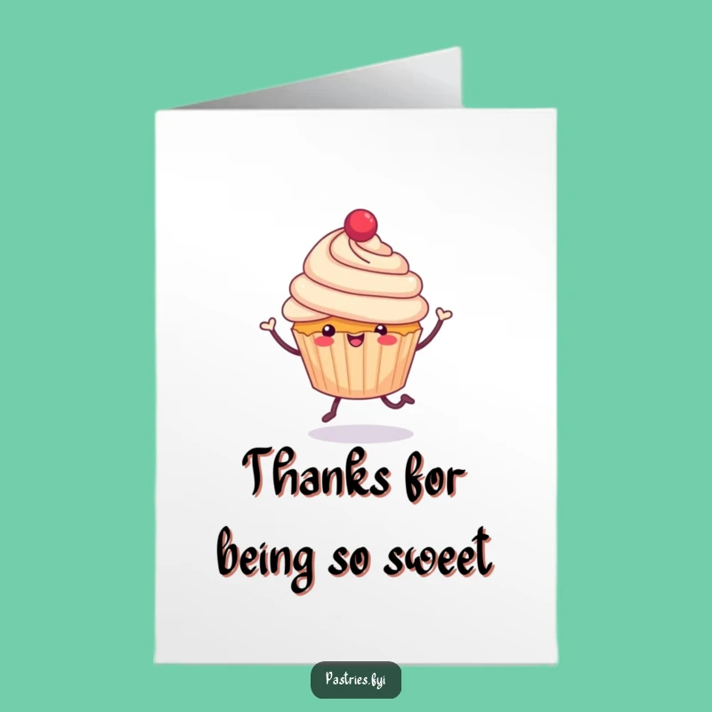 Free Printable Thank You Card: Cupcake Hop Thanks, Sweet Downloadable for Grateful Giggles