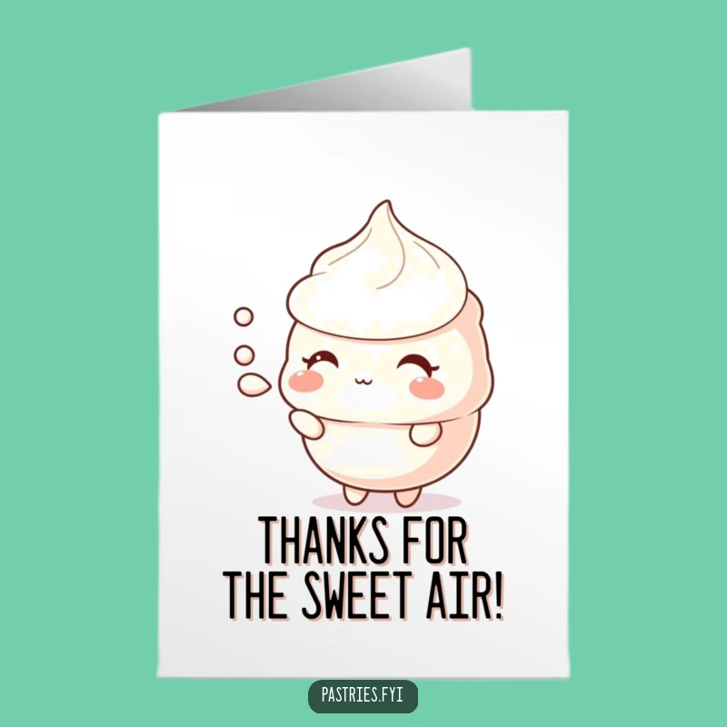 Free Printable Thank You Card: Meringue's Soft Puff Downloadable Gift for Sweet Thanks