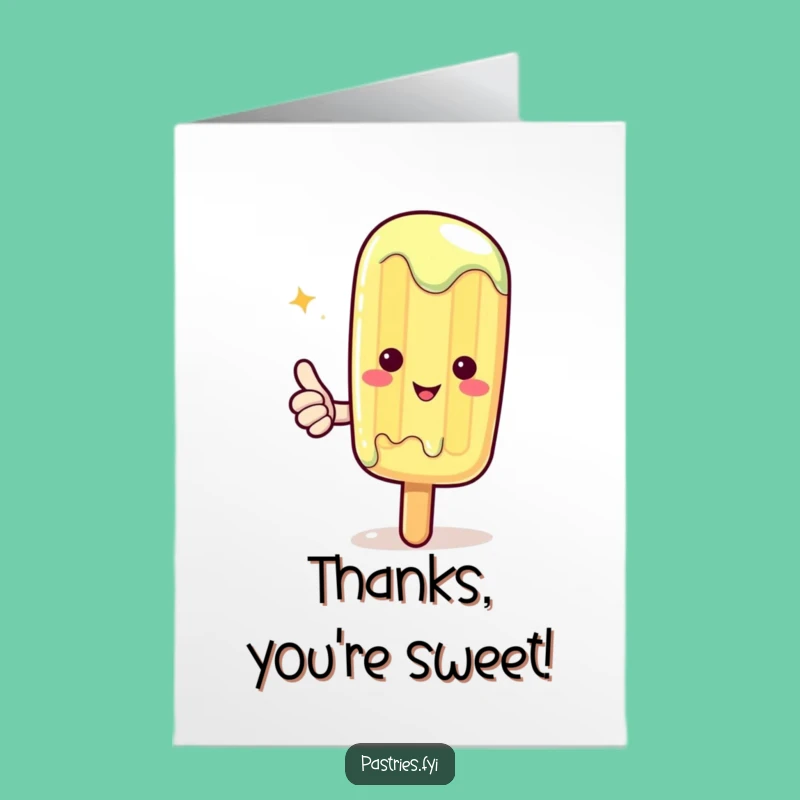 Free Printable Kawaii Popsicle Thank You Card: Cool Thanks Your Way!