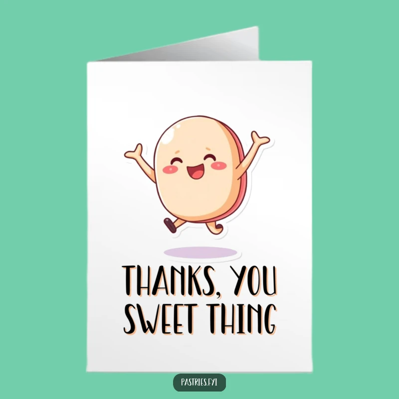 Free Printable Happy Macaron Thank You Card Joyful Leaping Gratitude Downloadable Gift
