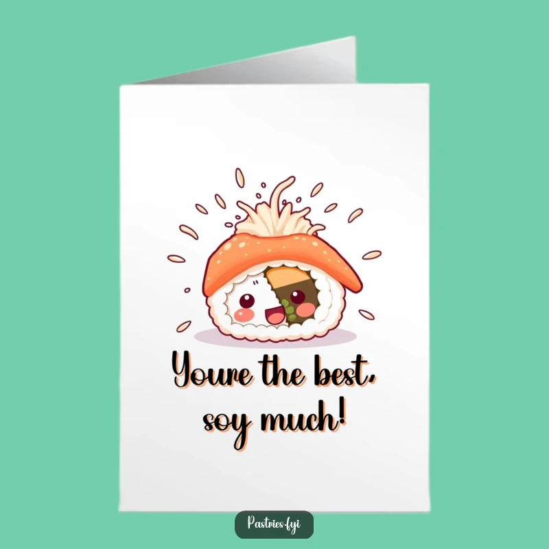 Free Printable Thank You Sushi Card: Funny Gratitude Blast Downloadable Gift